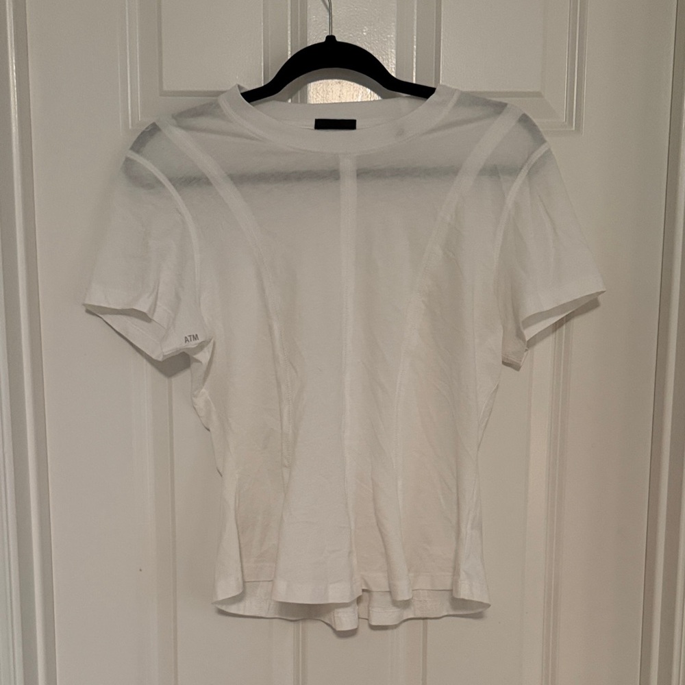 ATM Anthony Thomas Melillo Sheer White Short Sleeve Tee